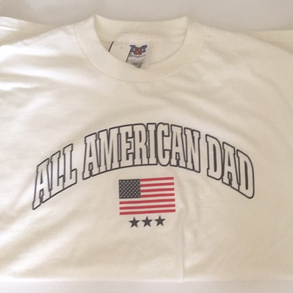 🆕 NWT All American Dad white tee Sz Xl - Picture 6 of 9